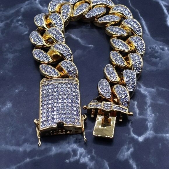 8inch x 20mm Bi-Color  Miami Cuban Bracelet - Picture 7 of 13